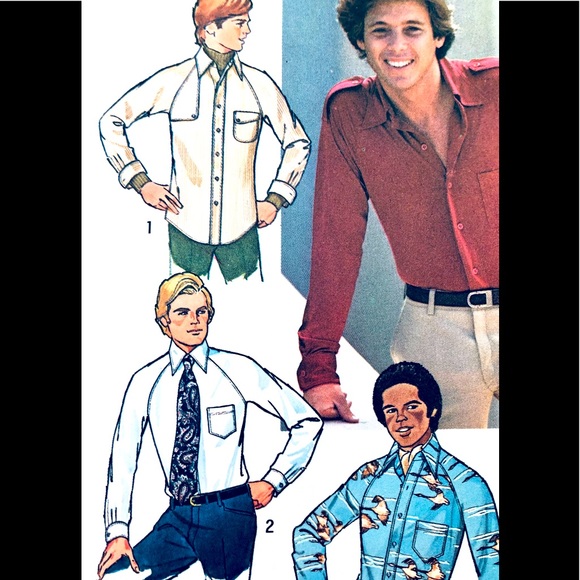 TG 70s Sewing pattern for men’s shirt size 40 chest medium - Picture 6 of 15